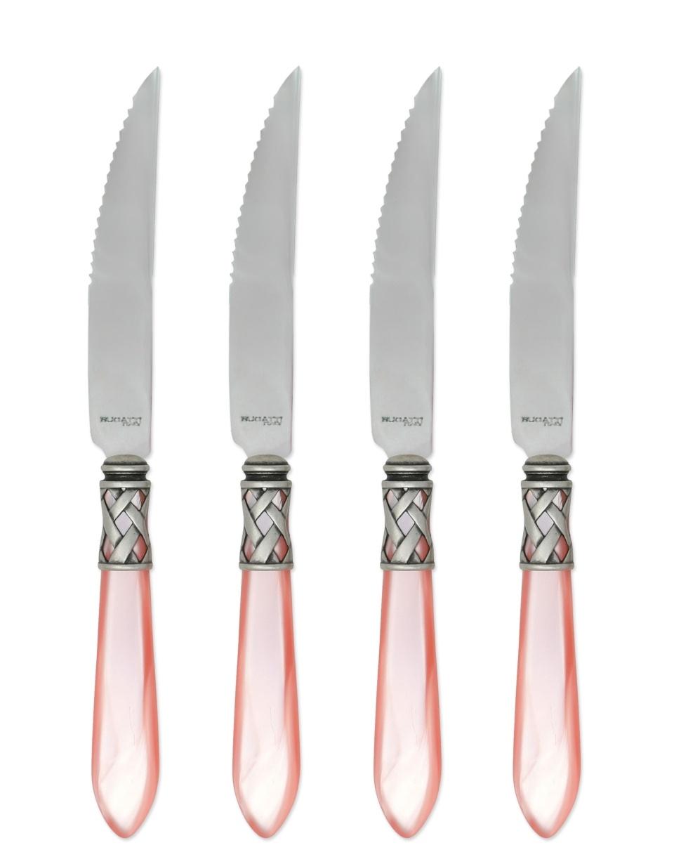 Antique Light Pink Steak Knives - Set of 4