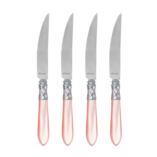 Brilliant Light Pink Steak Knives - Set of 4