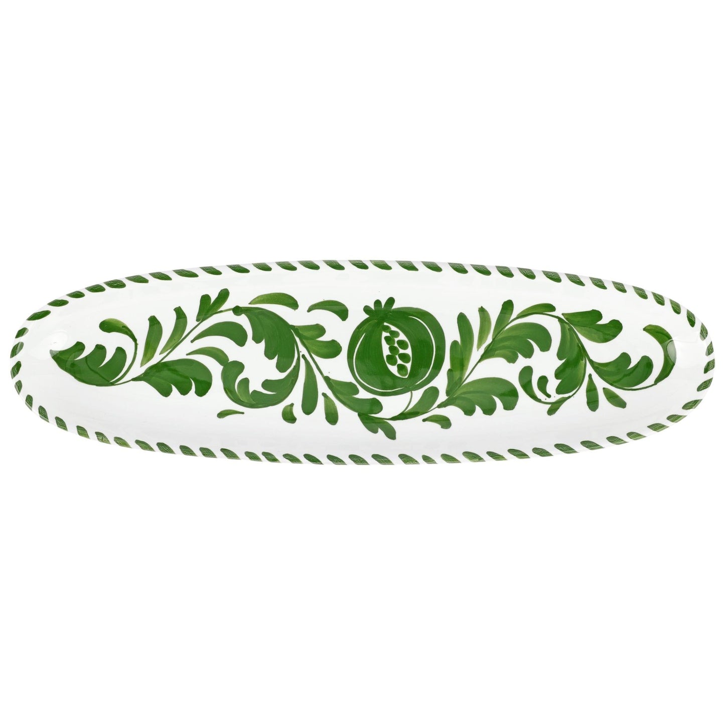 Green Narrow Oval Platter