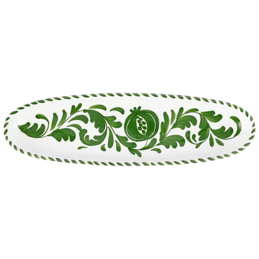 Green Narrow Oval Platter