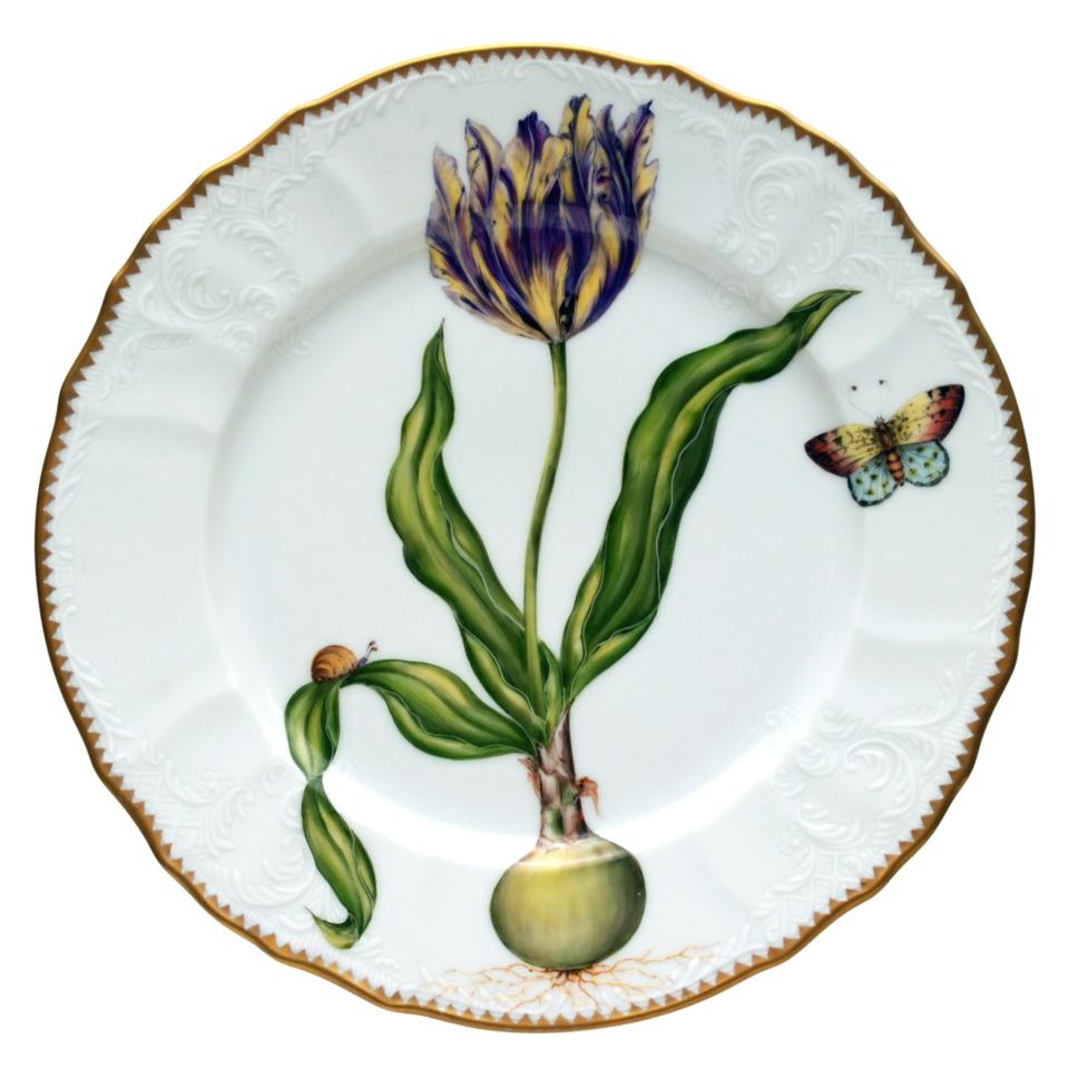 Yellow & Purple Tulip Dinner Plate