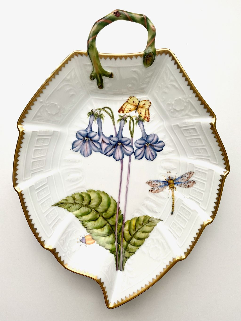 Leaf Plate - Blue Bells w Dragonfly