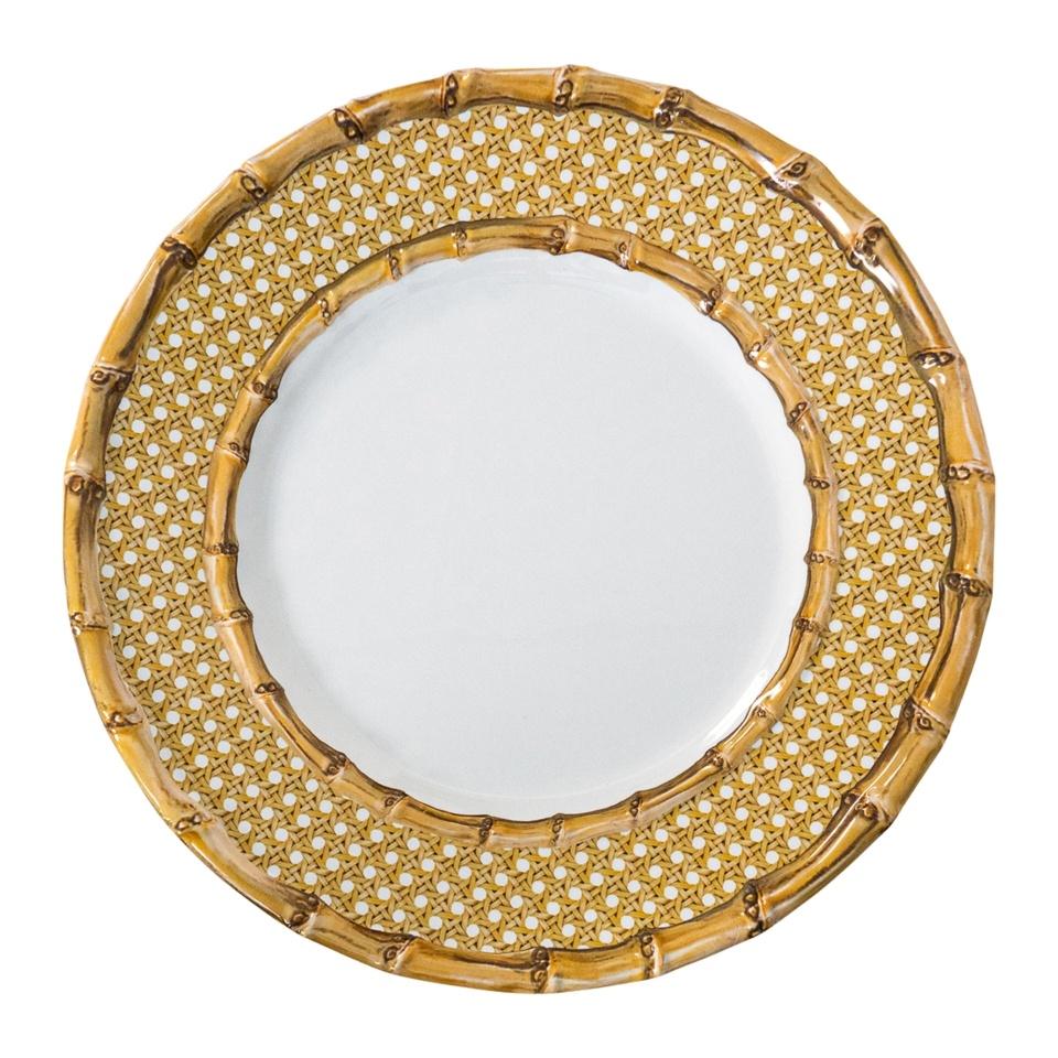 Caning Melamine Dinner Plate - Natural