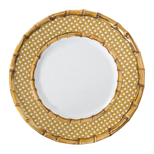 Caning Melamine Dinner Plate - Natural