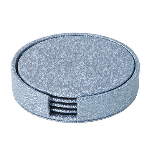 Ice Blue Round Boxed Coaster - Set of 4