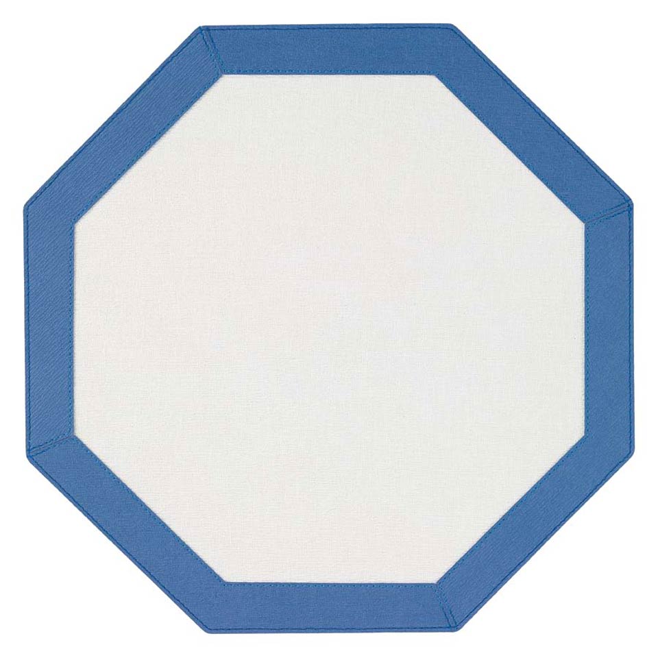White Periwinkle Octagon Mat - Pack of 4