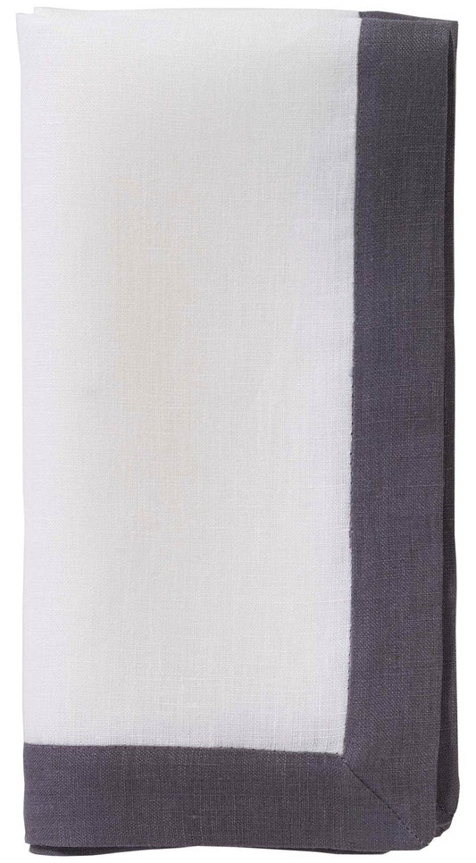 White/Charcoal 22" Napkin - Pack of 4