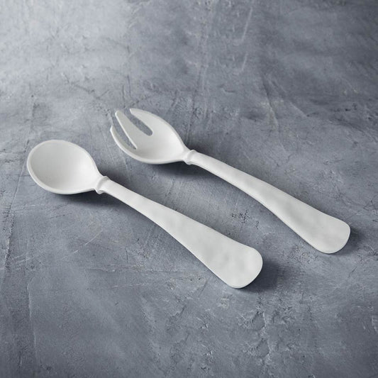 Nube Large Salad Servers (White)