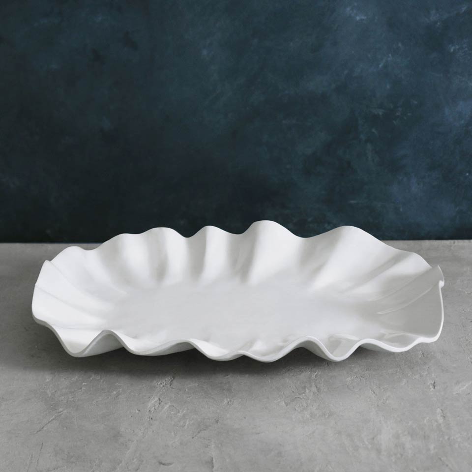 Bloom Large Oval Platter (White)
