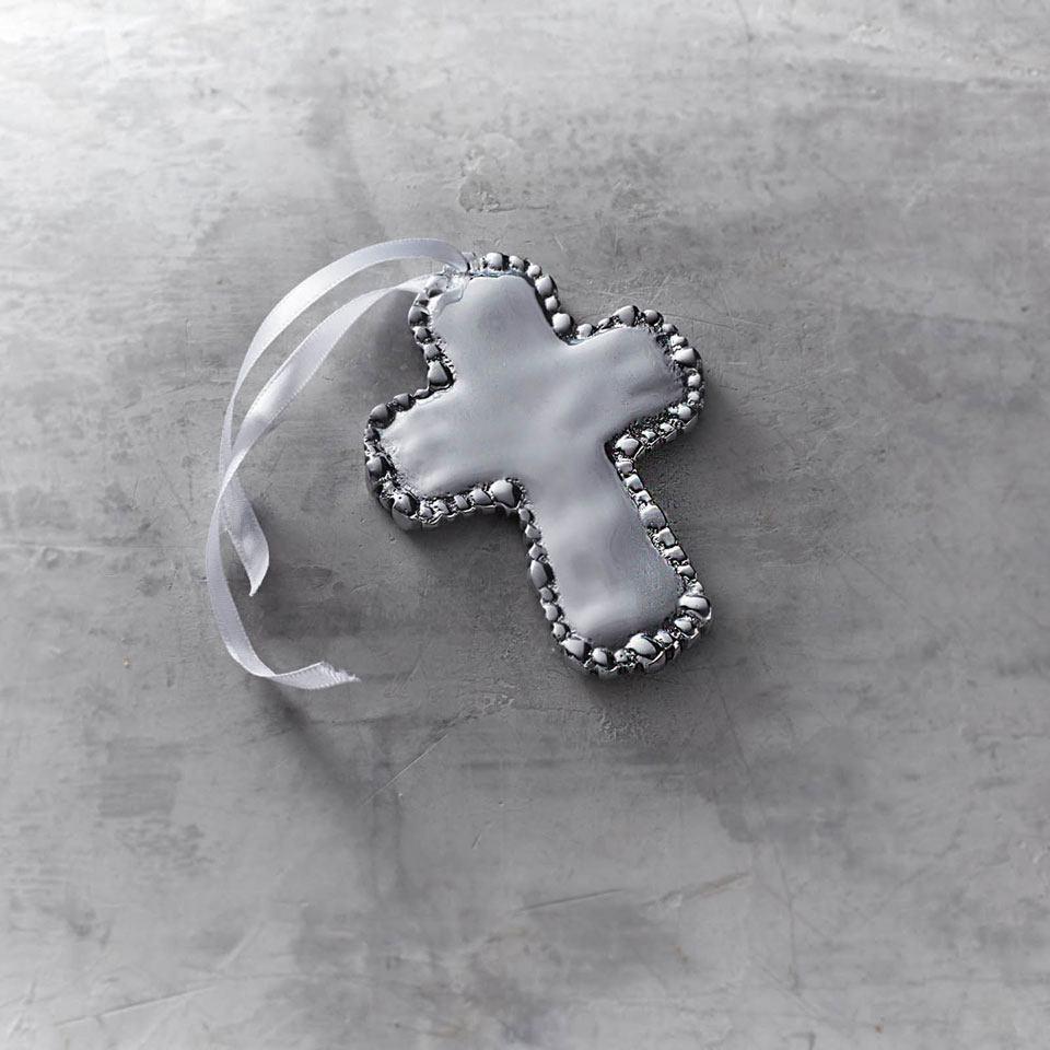 Organic Pearl Cross Ornament