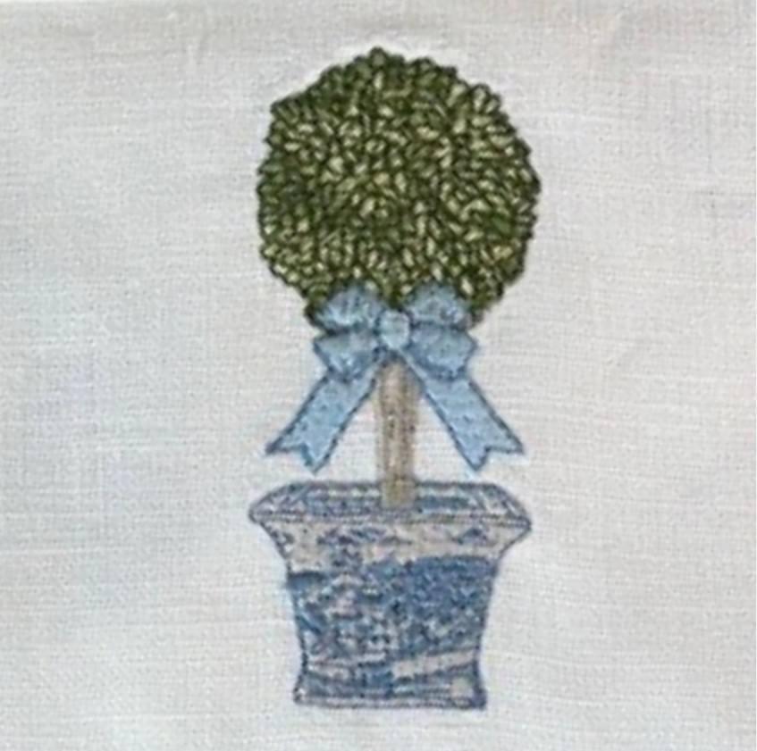 Chinoiserie Boxwood, White (Blue Multi)