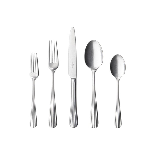 Flatware 5 pieces, Vintage brushed