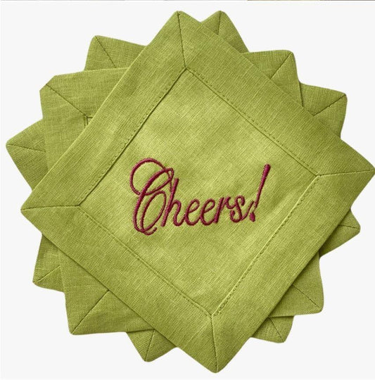 Cheers Citron (Magenta) Cocktail Napkin Set of 4