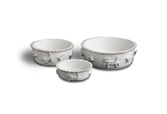 Food/Water Bowl - French White