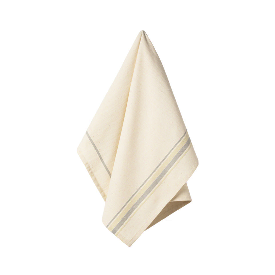 Set 2 Kitchen Towels 100% Cotton French Stripes, Dove grey