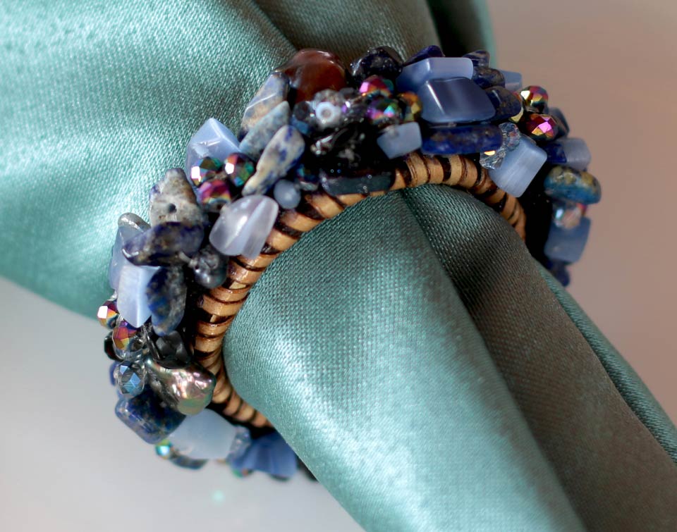 Jewelled Napkin Ring Blueberries Set of 4 pcs