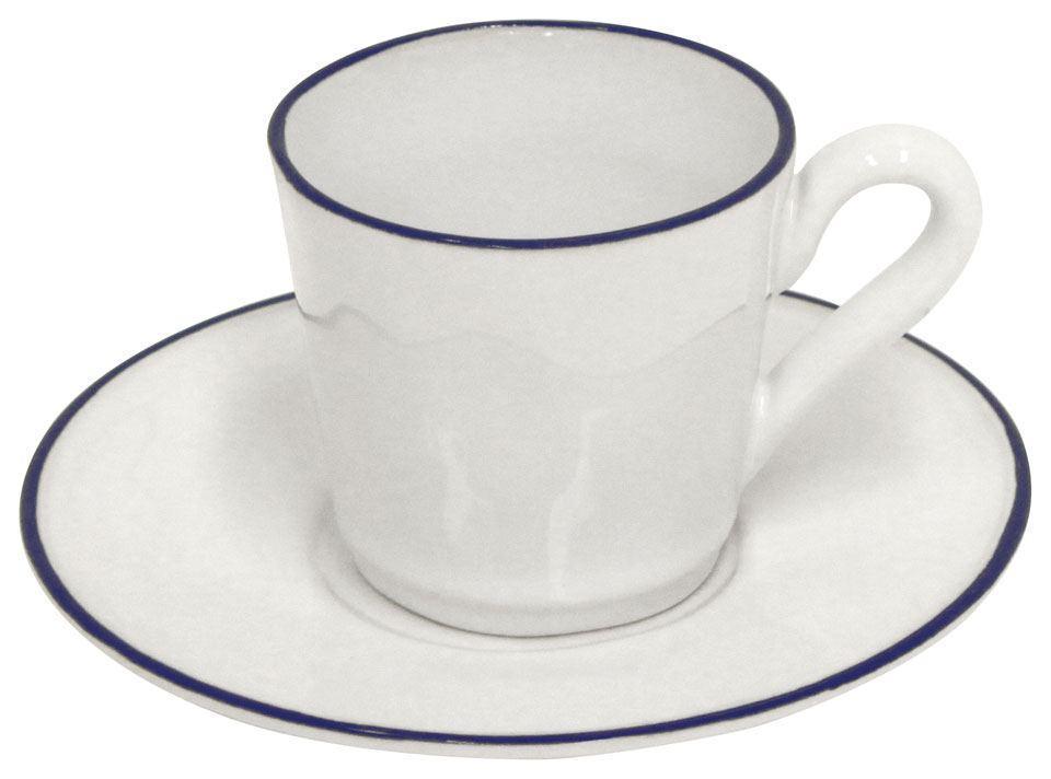Coffee Cup and Saucer 3 oz., White-blue