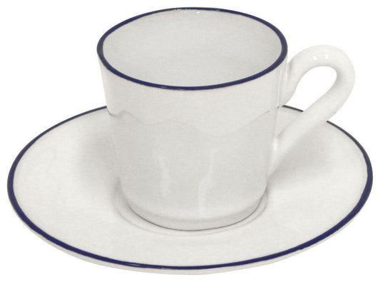 Coffee Cup and Saucer 3 oz., White-blue