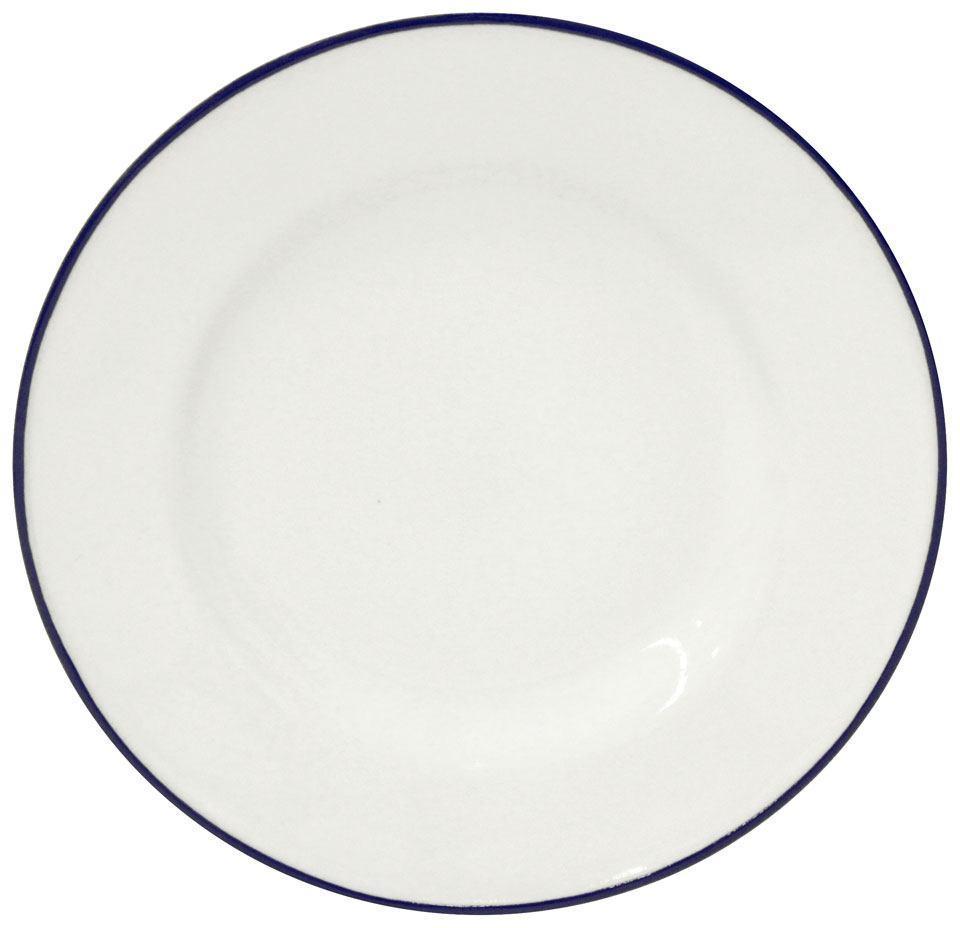 Bread Plate 6", White-blue