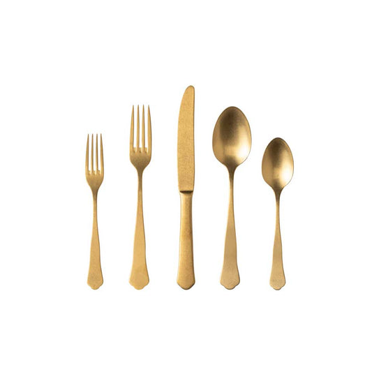 Flatware 5 Pieces, Vintage gold