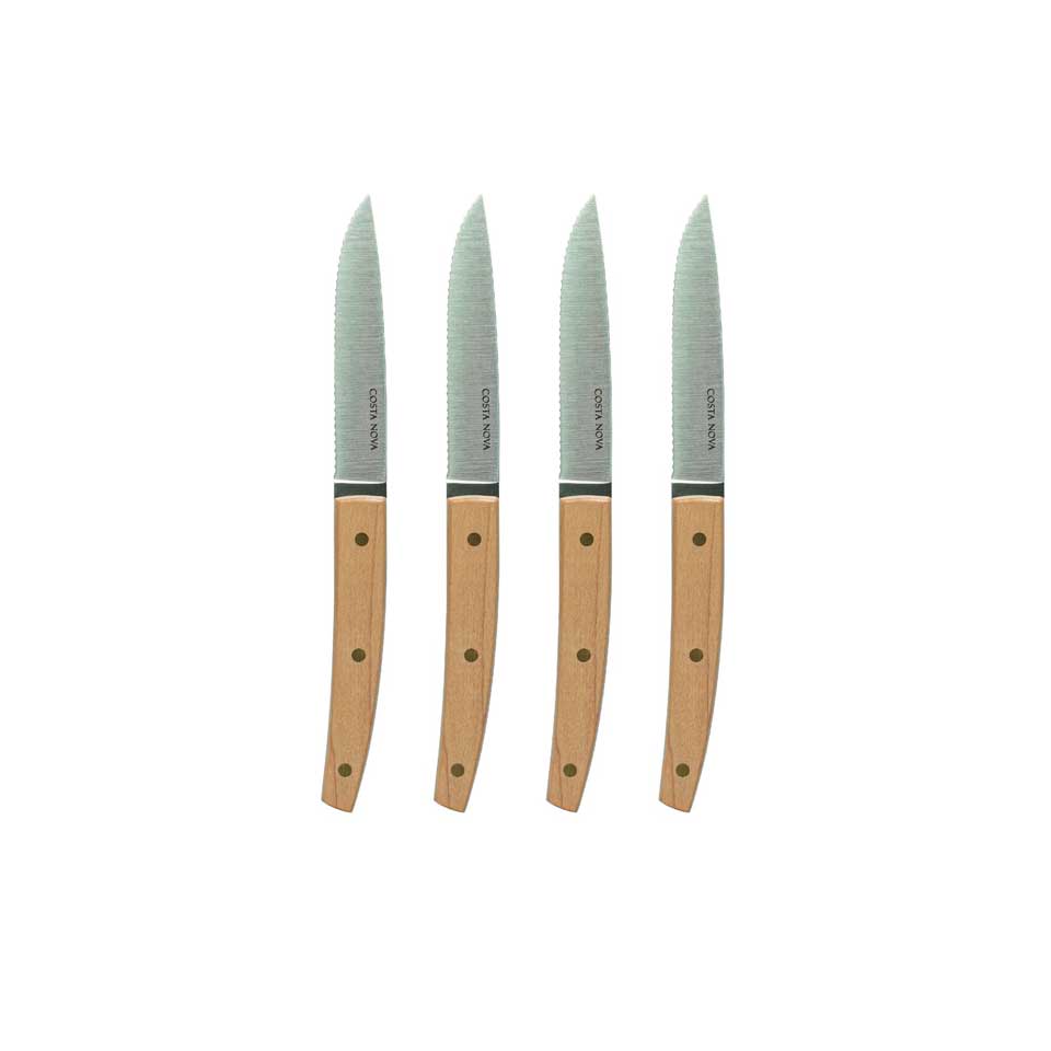 Set 4 steak knives, Polished