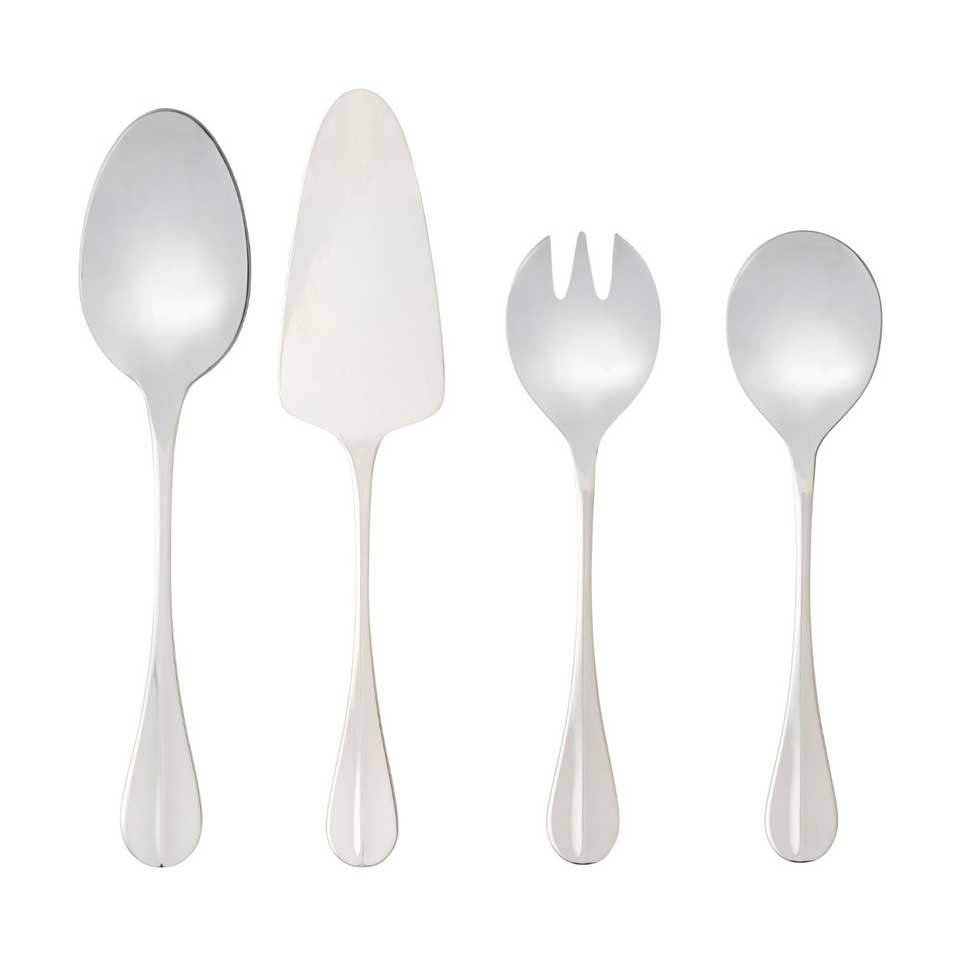 Hostess serving set (4p.), Polished