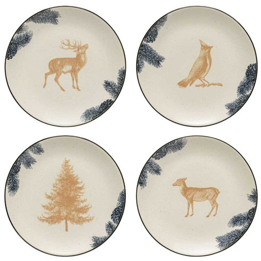 Set 4 salad/dessert plates, Pine