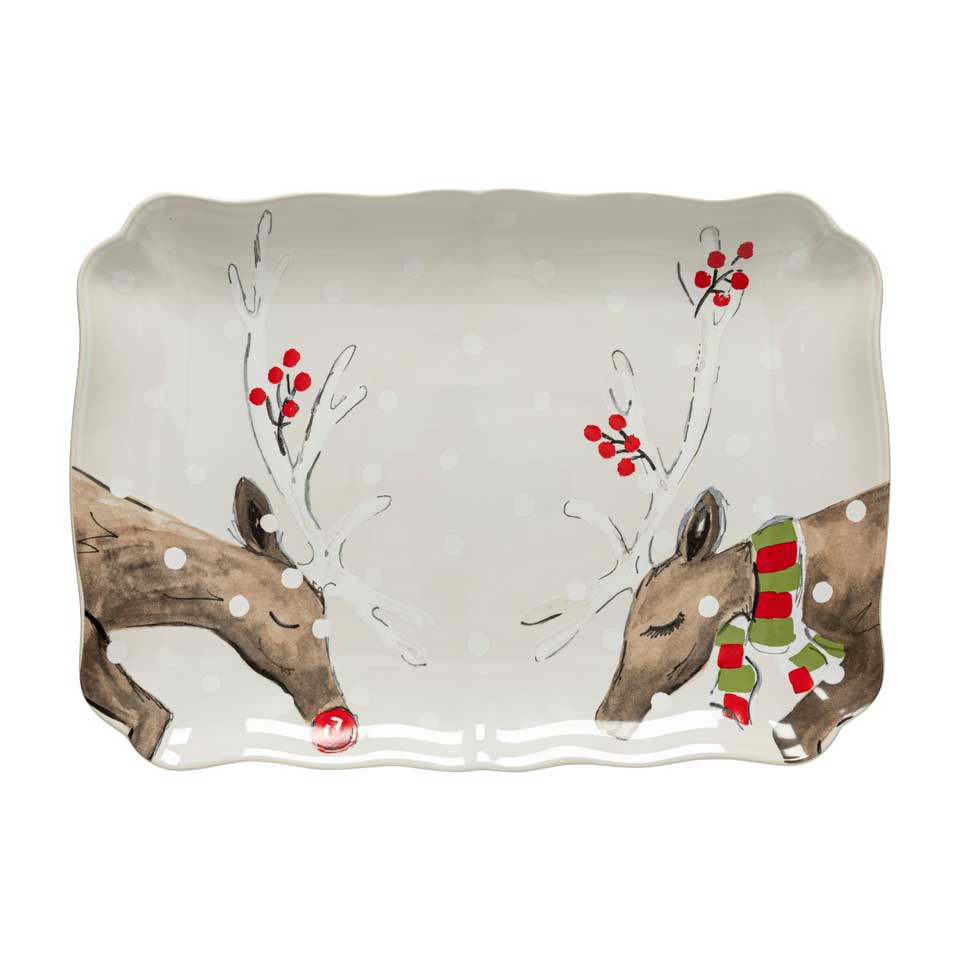 Rect. platter, White