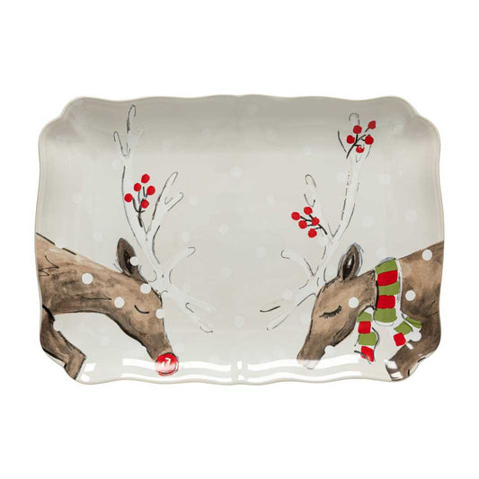 Rect. platter, White