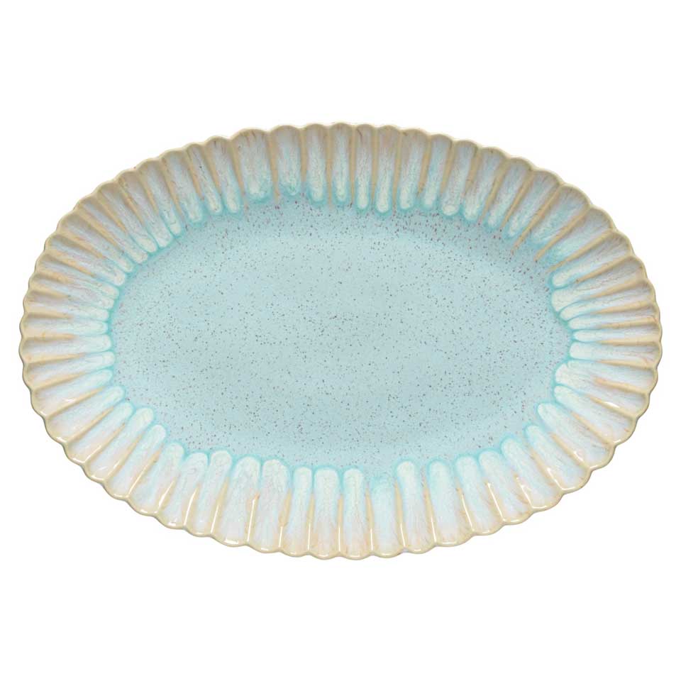 Oval platter, Sea blue