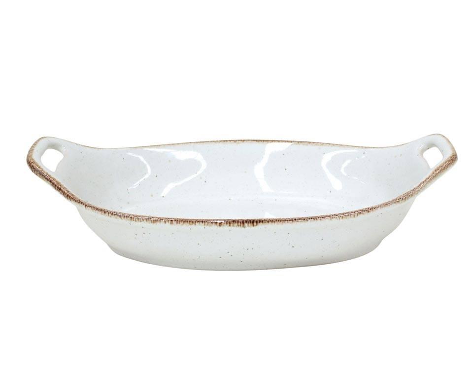 Oval Baker 13", White