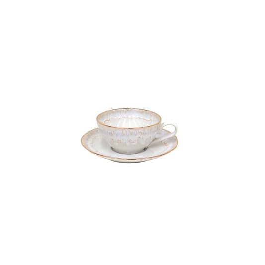 Tea Cup and Saucer 7 oz., White-gold