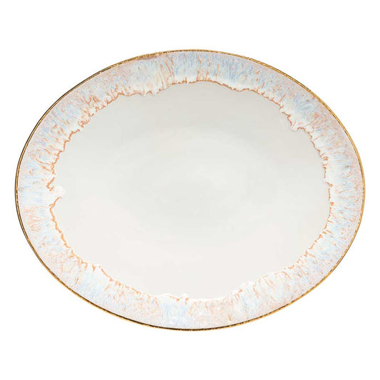 Oval Platter, White-gold