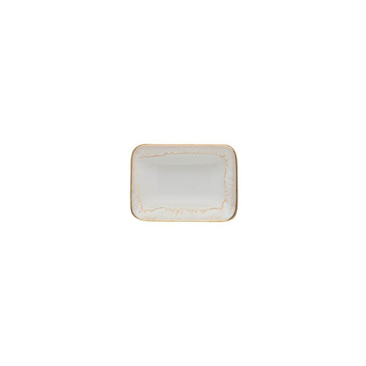 Soap Dish 5" White and Gold