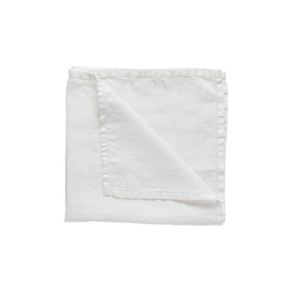 Napkin 100% LI ajour, Chalk white