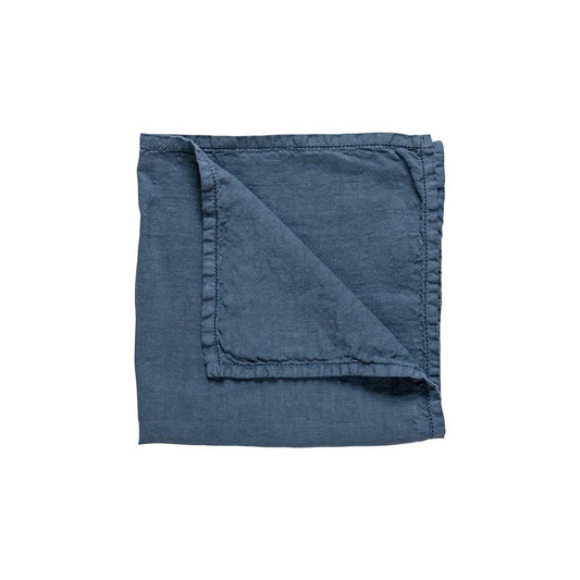 Napkin 100% LI ajour, Dark denim