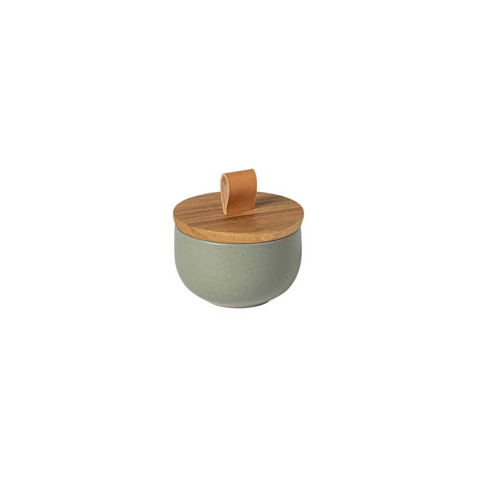 Salt cellar w/ wood lid, Artichoke