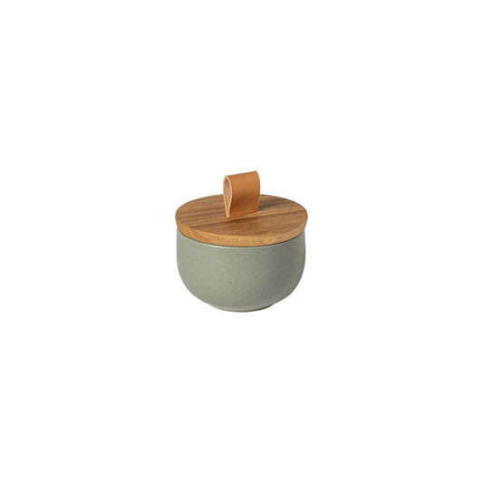 Salt cellar w/ wood lid, Artichoke