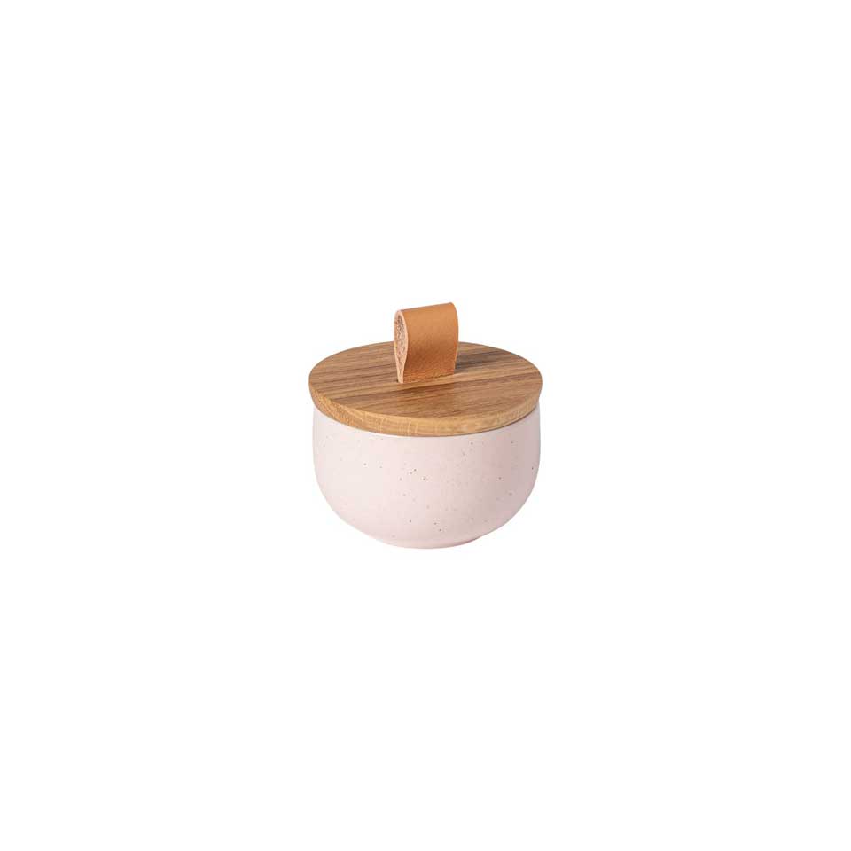 Salt cellar w/ wood lid, Marshmallow