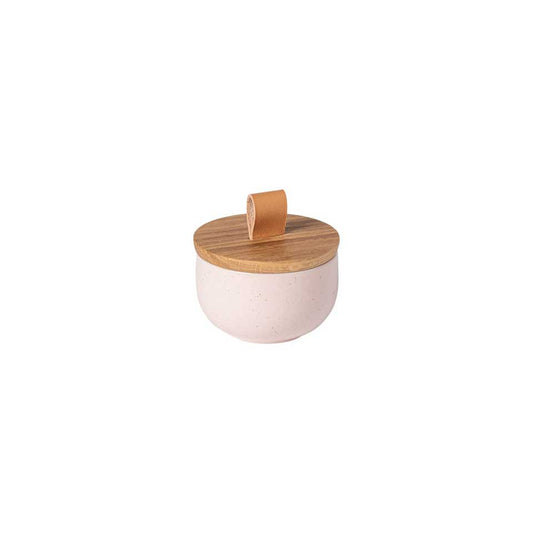 Salt cellar w/ wood lid, Marshmallow