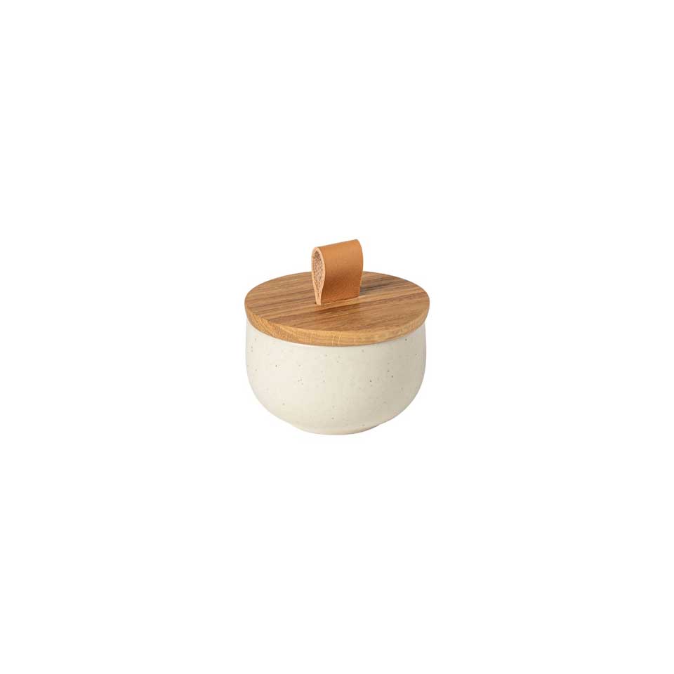 Salt cellar w/ wood lid, Vanilla