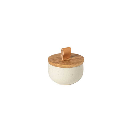 Salt cellar w/ wood lid, Vanilla