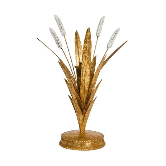 Forest Walk Wheat 13" Candlestick - Gold