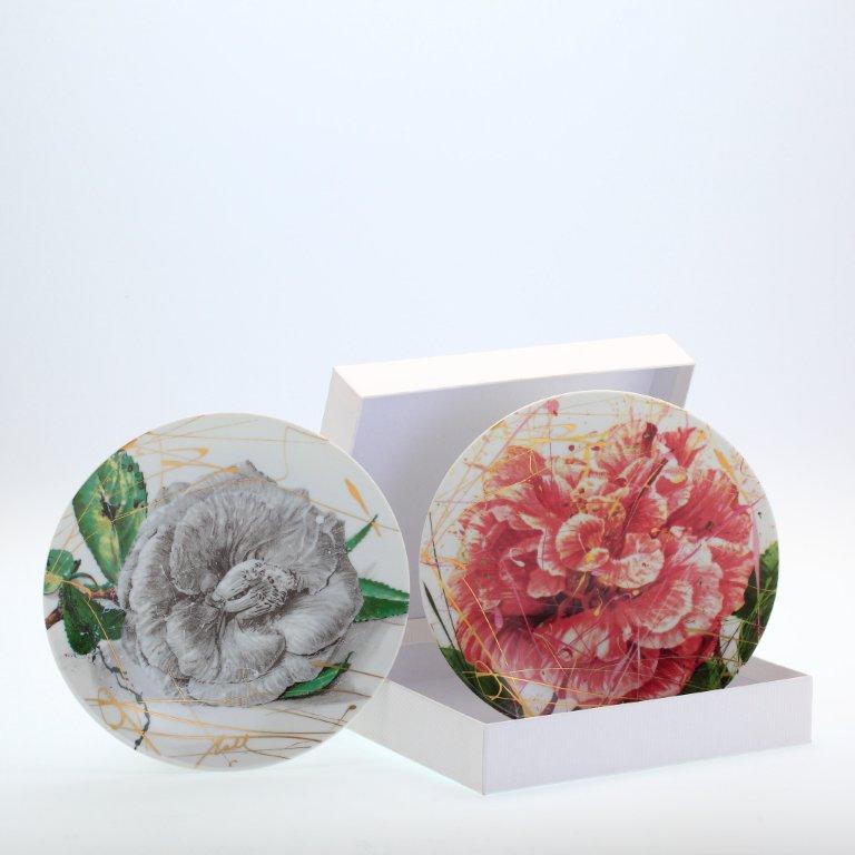 Set of 2 dessert plates Pencil & Debutante