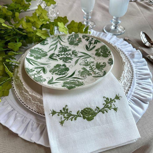 Fiore Salad Plate, Italian Green