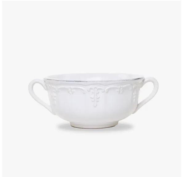 White 2 Handled Soup Bowl