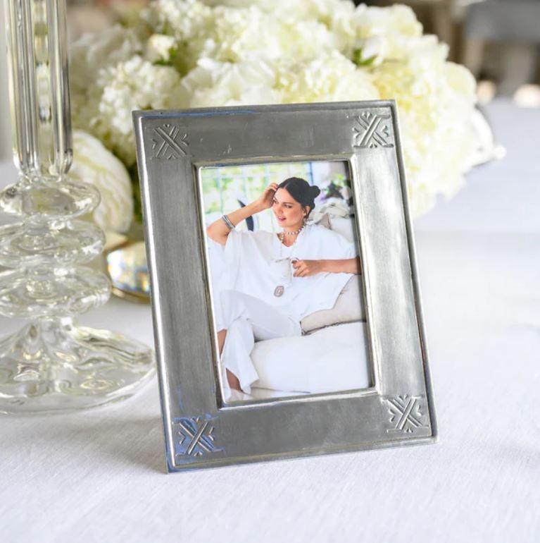 Tuscan Pewter Stamped 4x6 Frame