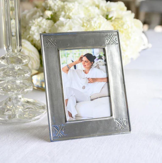 Tuscan Pewter Stamped 4x6 Frame