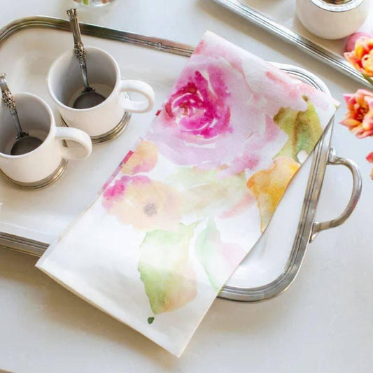Watercolor Floral Italian Linen Towel