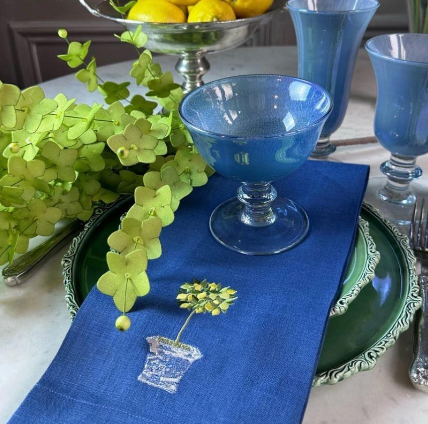 Towel, Lemon Topiary, Royal Blue (Multi)